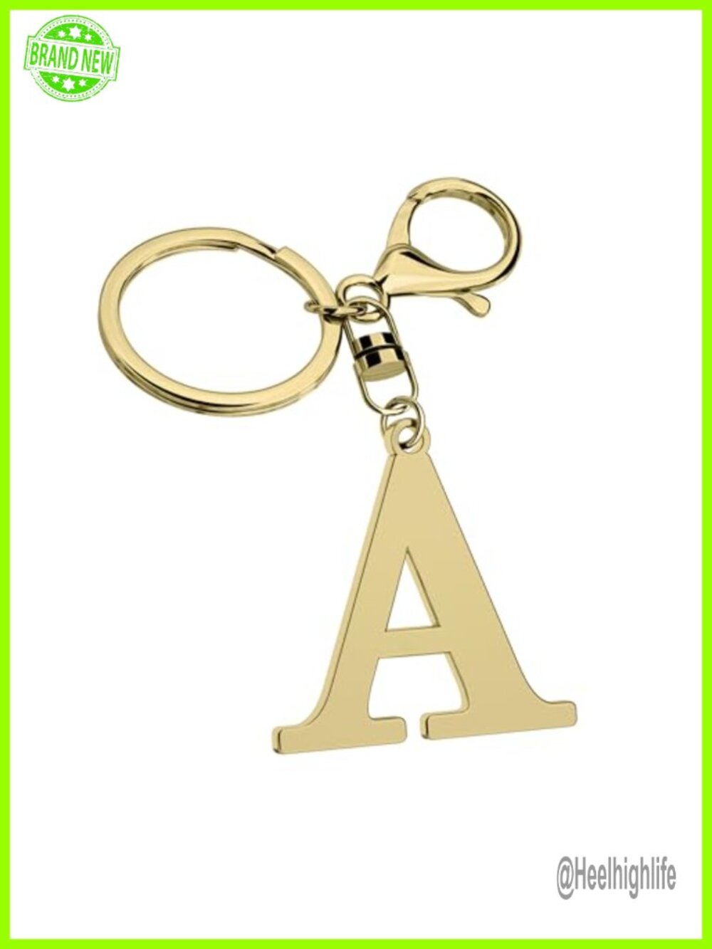 Stainless Steel Initial Letter Keychain for Women Men, Charm for Keys Bag
